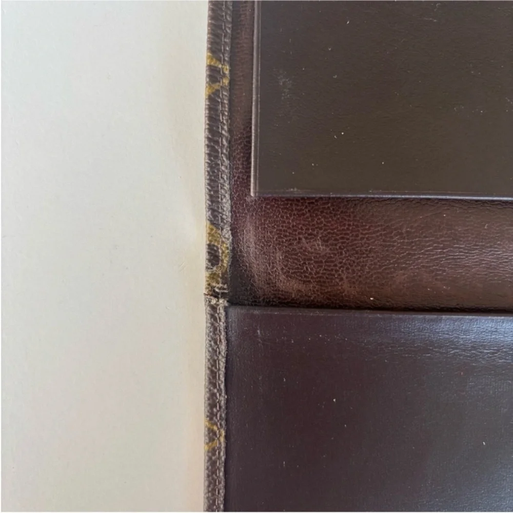 Louis Vuitton Trifold Wallet Vintage 1970s Monogram French Company Checkbook